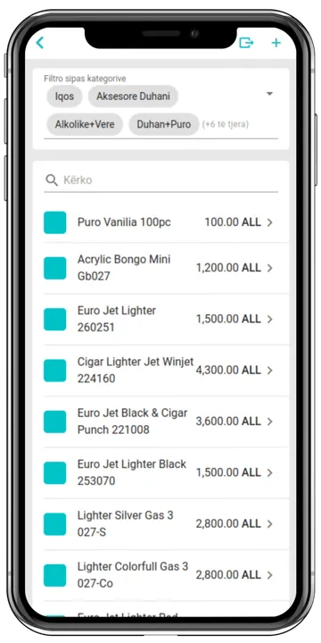 Aplikacioni easyPoint në celular për menaxhim biznesi